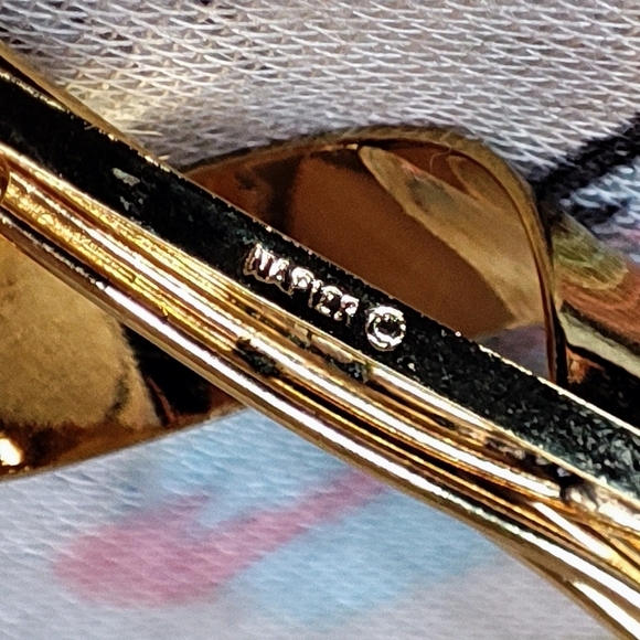 NAPIER Gold Tone Vintage 7 Sprig Flower Stem Bouquet Brooch Pin Faux Pearls EUC - Picture 6 of 16